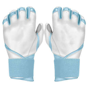 Guantes de Bateo de Críquet Personalizados Blancos y Azules, Talla XL XXL, Ligeros, Transpirables, de Cuero, con Cierre de Velcro, Equipo de Entrenamiento Profesional - Product Image 1