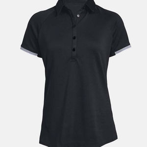 Women's <b>Black</b> Short Sleeve <b>Polo</b> Shirt Solid Color Knitted Quick Dry Casual <b>Top</b> - Product Image 5