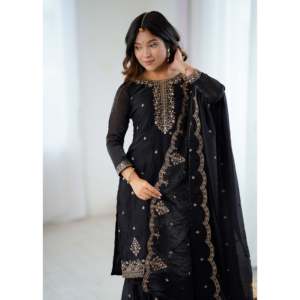 Designer Simple Fashion Party Wear <b>Top</b>-Bottom and Dupatta Set - Product Image 5