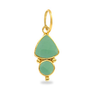 Colgante de Plata 925 con Gema de Crisoprasa Calcedonia en Forma de Trillón – Dijes de Joyería de Diseño al por Mayor - Product Image 1