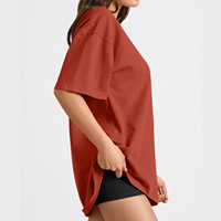 T-shirt oversize pour femme de haute qualité, coupe régulière, doux, uni, vente en gros, vêtements décontractés, vêtements de sport, t-shirt oversize pour femme