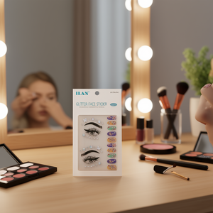 Adesivi viso glitterati ILAN per occhi e unghie, decorativi, scintillanti, adesivi, design Ref 32643 - Product Image 3