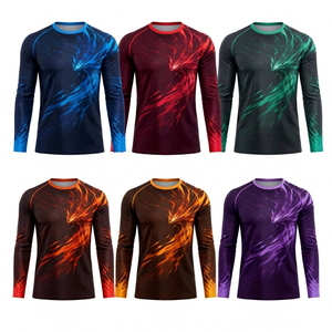 2026 Magnifique Rashguard à motif oiseau bleu imprimé pour homme, design cool et énergique, séchage rapide, respirant, manches longues - Product Image 3
