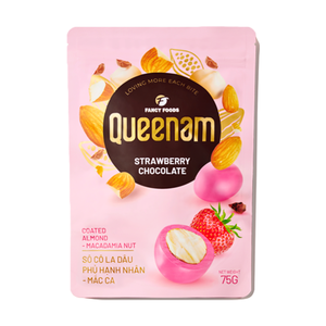 ช็อกโกแลตดรากีคุณภาพเยี่ยมจากผู้ผลิตโดยตรง ฮาลาล รับผลิตแบบ OEM/ODM ช็อกโกแลตรสสตรอว์เบอร์รีเคลือบอัลมอนด์และแมคคาเดเมีย น้ำหนัก 75 กรัม - Product Image 1