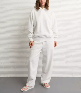 Sudadera Holgada de Invierno para Mujer, Personalizada con Logotipo Impreso, 380 GSM, 100% Algodón, Estilo Casual, 2 Piezas, Talla Grande - Product Image 3