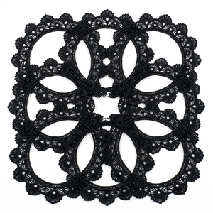 15mm Black Traditional Floral Guipure Eco-Friendly Lace Trim Customizable Wholesale 20 Meter Packing <b>Handbags</b> Footwear Costumes - Product Image 4