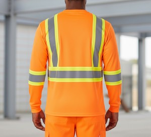 Custom High Visibility Reflective <b>Safety</b> Shirt with Silver <b>Tape</b> for Construction and Industrial Workers - Product Image 6