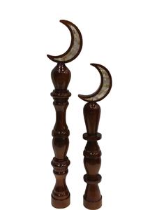 Ramadán Decoración de madera Festival islámico Mesa Centro de mesa Eid Mubarak Luna creciente Colgante Arte de la pared Ornamento - Product Image 3