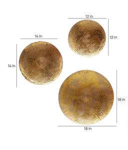 Circular Brass <b>Wall</b> Art Set Antique Gold Handmade Modern Glam Home <b>Decoration</b> Multi-piece Package - Product Image 2