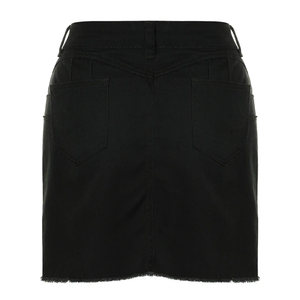 New Arrival Fashion Denim Midi <b>Skirts</b> Solid Vintage Eco-Friendly Belt Diamonds for Women Casual <b>Patchwork</b> Drawstring for Summer - Product Image 3