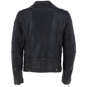 Men's Genuine Leather Motorcycle Jacket Slim Fit Stand Collar Zipper Closure Windproof Moto Biker Style Autumn Wear - Product Image 5