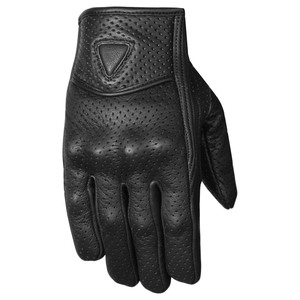 Gants de moto en cuir véritable, respirants, écologiques, compatibles avec les écrans tactiles, antidérapants, doublure en polaire douce, sportifs, quatre saisons - Product Image 6
