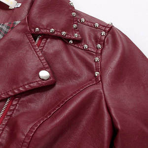 Personalized OEM Winter Women's Quilted Varsity <b>Jacket</b> 100% <b>Sheep</b> Leather Waterproof Windproof Breathable Stand Collar Knitted - Product Image 3