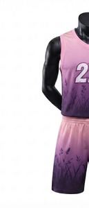 Maillot de basket sans manches pour femme, col rond, sur mesure, en Spandex/Nylon, respirant, imprimé par transfert thermique, dernier design - Product Image 4