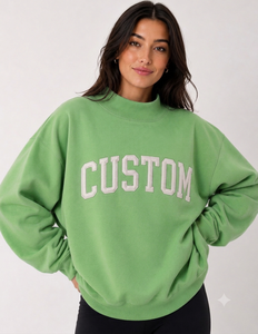 เสื้อสเวตเชิ้ตผ้าฟลีซคอเต่า แขนยาว ทรงหลวม น้ำหนักเบา ใส่สบาย สำหรับผู้หญิง ผลิตจากผ้าโพลีเอสเตอร์/คอตตอน สีพื้น สไตล์ลำลอง - Product Image 1