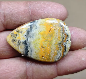 <b>Top</b> Quality Bumble Bee Jasper Round Brilliant Cut Loose Gemstone Yellow Flat Back Polished <b>Crystal</b> Waxed/Oiled for Jewelry Makin - Product Image 2