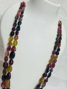 Tourmaline Plain Tumble Smooth <b>Beads</b> Strand-<b>Red</b>/Pink/Yellow/Green/Black/Gray Colors for Jewelry Making - Product Image 2