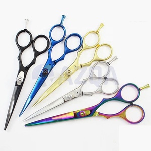Ciseaux de coiffure en acier inoxydable avec finition multicolore et repose-doigts, ciseaux professionnels de salon - Product Image 5