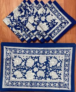 Manteles Individuales Modernos de Algodón con Estampado a Mano, Lavables a Máquina, Juego de 6 para Mesa de Comedor, Decoración Textil para el Hogar - Product Image 3