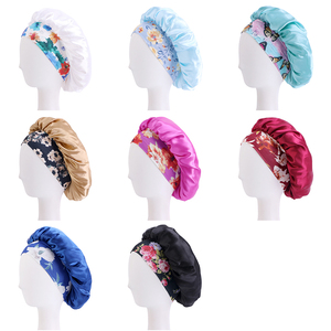 Custom Logo Adults Unisex Satin <b>Bonnets</b> Solid Sleep Hats Single Layer Hair <b>Bonnet</b> with Wide Band Four Seasons Fashion Style - Product Image 6