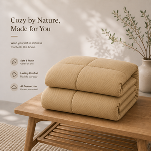 ผ้าห่มไมโครไฟเบอร์คุณภาพสูง 200 GSM สีเบจ นุ่มพิเศษ ระบายอากาศได้ดี น้ำหนักเบา สำหรับเตียงคู่ เหมาะสำหรับใช้ในบ้านและห้องรับแขก - Product Image 2