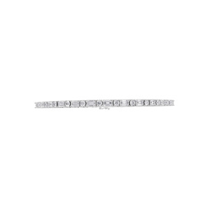 Bracelet de mariage classique pour femme en argent 925 avec diamants de laboratoire Aarinya, émeraudes à taille étagée moderne et diamants ronds brillants naturels - Product Image 2