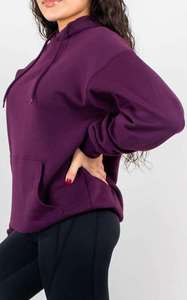 Sudadera Cómoda de Corte Holgado para Mujer, Color Sólido, Sudadera Básica, Fabricante, Proveedor Mayorista, Fábrica, Impresión Personalizada - Product Image 4