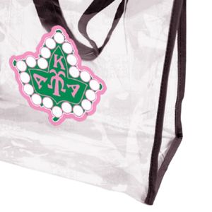 Sac fourre-tout transparent pour stade avec broderie du blason, poignée noire, sac de transport transparent, sac de rangement tendance pour événements et voyages - Product Image 6