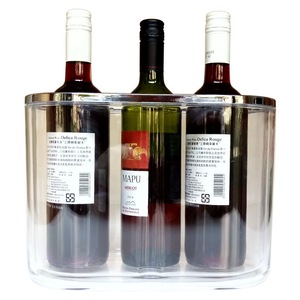 JACK WORTH Twin Chiller Cute Plastic Iceless Wine Cooler <b>Bucket</b> with Tong & Lid for Party - Product Image 6