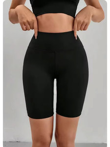 Yoga Shorts Pants with Flamingo Pattern on the Sides High Waist <b>Tummy</b> <b>Control</b> Cotton Blend Fleece Gym Fitness Leggings for Women - Product Image 3