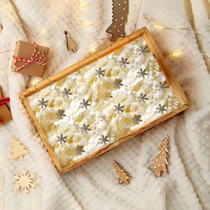 Decorazioni Natalizie, Mix Tricolore, Confezione da 12, 50G, Carta Stropicciata con Superficie di Paillettes, Fiocchi di Neve Glitterati, Confezione da 12, 50G, Natale - Product Image 3