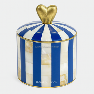 Sang trọng thủ công hiện đại mẹ của ngọc trai đồng thau hộp đồ trang sức bằng thép không gỉ nắp tươi mát bảo quản thực phẩm lưu trữ Hộp quà tặng - Product Image 2