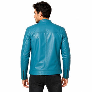 Veste en cuir pour homme durable avec panneaux lisses, doublure chaude, poches sécurisées et manches confortables, idéale pour une utilisation en extérieur et les voyages - Product Image 5