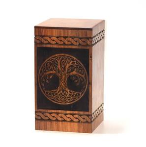 Urna artesanal de palisandro con diseño del Árbol de la Vida, caja de recuerdo para cenizas, urna funeraria hecha a mano. - Product Image 6