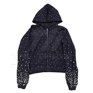 Sudadera con Capucha de Lujo para Hombre con Pedrería, Detalles Brillantes de Cristal, Estilo Casual Premium, Cómoda, en Oferta Online - Product Image 3