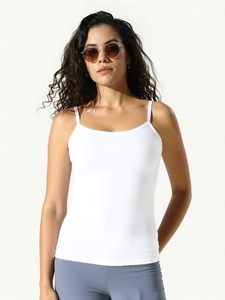 Top corto de verano para mujer, camiseta sin mangas con cuello en V, lencería sexy, camiseta corta acanalada, ropa interior deportiva, tops de sujetador sin costuras, camisola - Product Image 2