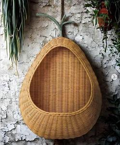 High quality Rattan Kids <b>Wall</b> Pocket with Pear - Shaped Natural <b>Wicker</b> <b>Wall</b> <b>Decor</b> for Kids room Nursery Storage & Display - Product Image 4