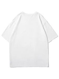 Camiseta de Algodón Blanca para Hombre, Manga Corta, Cuello Redondo, Corte Regular, Estilo Casual, Tejido Jersey, Logotipo Estampado en la Parte Delantera, Diseño Sólido - Product Image 5