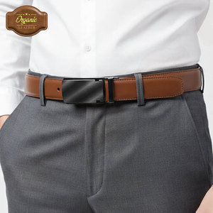 Cinturón de Cuero con Cierre Automático para Hombre, Diseño de Hebilla Ajustable Premium, Perfecto para Jeans, Pantalones de Vestir y Moda Diaria - Product Image 3