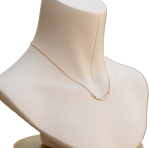 Collar de Oro Sólido de 18K de Primera Calidad al por Mayor, con Barra Curva y Diamantes, Estilo Moderno y Minimalista, Colgante de Racimo, Joyería para Boda - Product Image 6