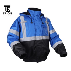 Nouvelle arrivée, veste bomber réfléchissante de sécurité pour l'hiver, col montant, service OEM ODM, vêtements de travail imperméables en toile pour hommes - Product Image 3