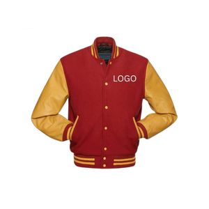 Chaqueta de Béisbol Varsity Personalizada con Logotipo para Hombre, de Lana para Invierno, con Mangas de Cuero Auténtico, Chaquetas de Equipo al por Mayor, Modelo WVJ-0061F - Product Image 4