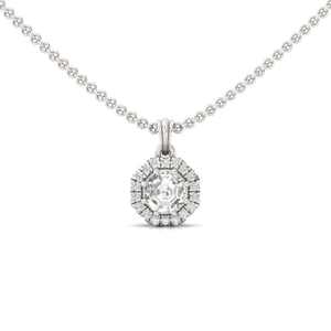 Octagon <b>Cut</b> Natural Diamond Pendant <b>For</b> Unisex Wear With D Color Round <b>Cut</b> <b>Stones</b> In Gold Plated Finish Trendy Custom Jewelry - Product Image 3