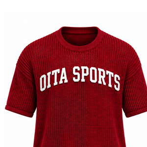 <b>Burgundy</b> <b>Men</b> Knitted T <b>Shirt</b> Short Sleeve Crew Neck Textured Casual Top Customized Printed Streetwear Summer Fashion Wholesale - Product Image 5