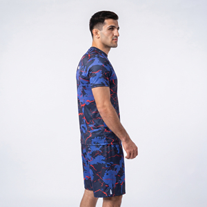 Nuevo Conjunto de Lucha Libre Personalizado para Hombre, Camisetas Tejidas + Pantalones Cortos Tejidos con Estampado Digital, Conjunto de 2 Piezas, 100% Poliéster, Secado Rápido, Corte Holgado - Product Image 4