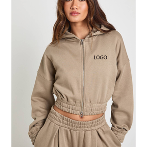 Vente Flash : Sweat à Capuche Zippé Personnalisé Sans Cordon, en Polaire de Coton de Qualité Supérieure, Anti-rétrécissement, Motif Uni, pour le Quotidien et le Streetwear - Product Image 1