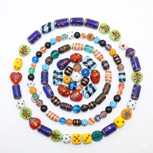 Cuentas de Vidrio Hechas a Mano con Técnica Lampwork, Formas Mixtas, Varios Tamaños 8mm-20mm |   Caja de Cuentas Sueltas Multicolores de 8 Pulgadas para Hacer Joyería DIY - Product Image 1