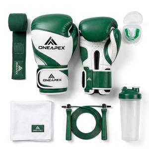 Guantes de Boxeo de Cuero Blanco y Verde, Guantes de Entrenamiento Profesional, Guantes de Boxeo Acolchados, Logotipo Personalizado OEM, Guantes Deportivos al por Mayor - Product Image 2