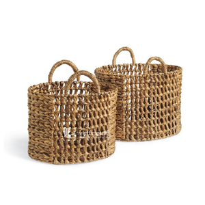 Cesta de Almacenamiento de Jacinto de Agua Natural con Asas, para Lavandería y Almacenamiento, Venta al por Mayor Disponible - Product Image 3