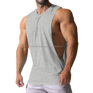 Débardeur en coton côtelé d'été en gros pour hommes, logo personnalisé, débardeur de sport de base, respirant, durable, tailles plus grandes, styles décontractés - Product Image 3